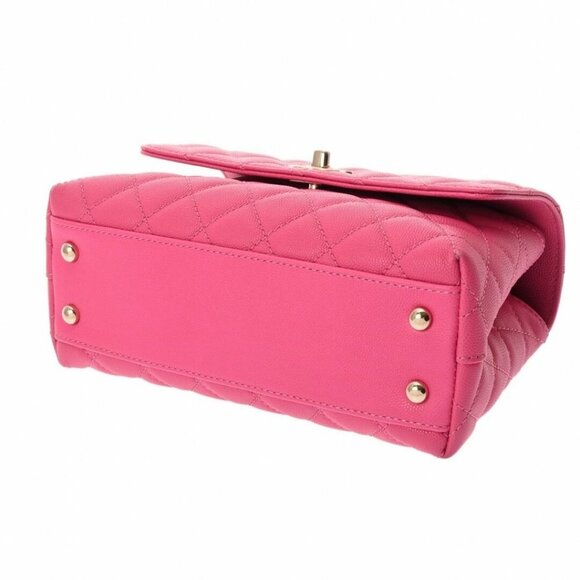 Authentic CHANEL Lambskin Quilted XS Mini Top Handle Rectangular Flap Bag Pink - Picture 5 of 11